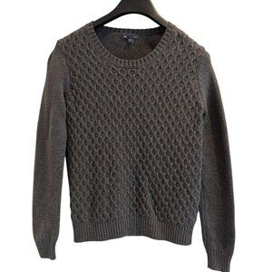 Gap‎ Honeycomb Knit Gray Sweater Size M – Cozy Fall Layering Staple